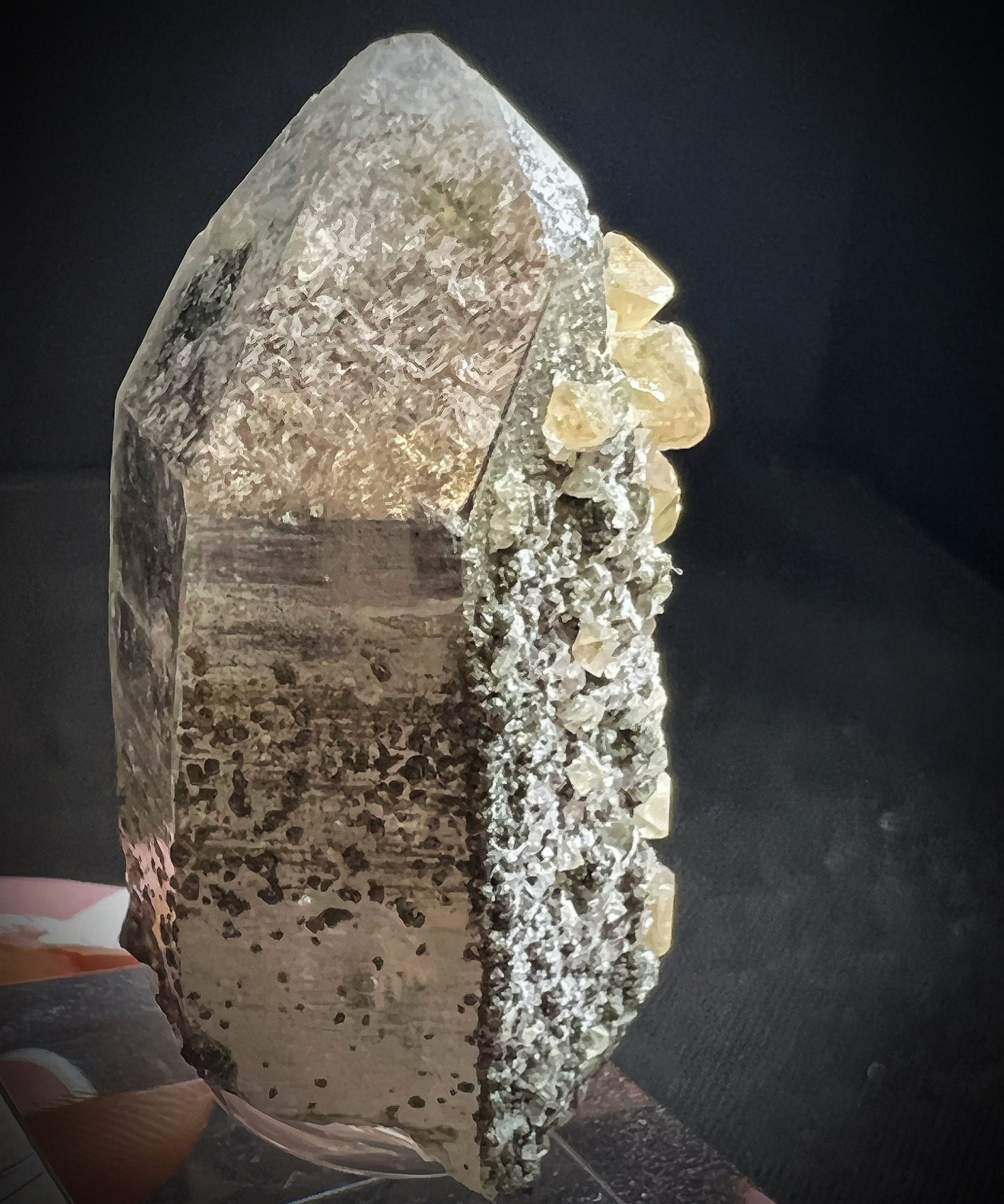 Scheelite On Quartz From Germany (Stand Included) Collectors Piece