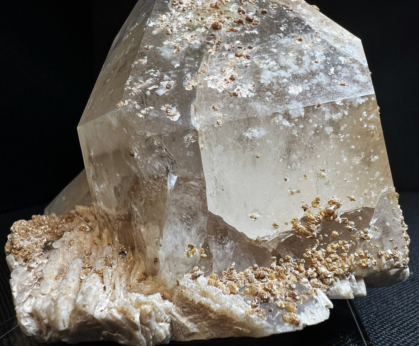 Quartz On Cleavelandite From The Cruzeiro Mine, Minas Gerais, Brazil- Collectors Piece, Home Décor, Gift, Crystal (Stand Included)