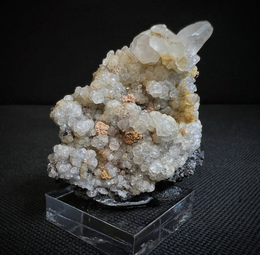 Calcite On Manganite From W'chwaning Mine, Northern Cape, South Africa- Collectors Piece, Statement Piece, Crystal (Stand Included)