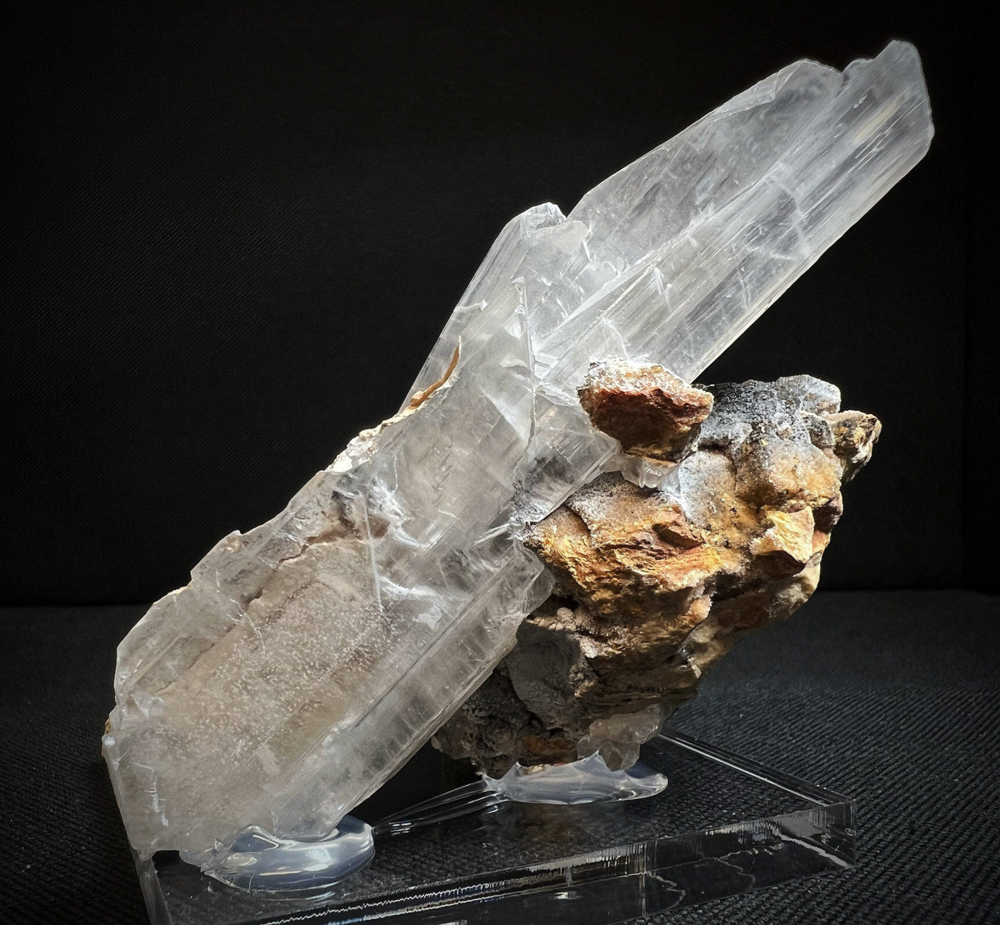 Selenite On Matrix From The Naica Mine Chihuahua, Mexico- Collectors Piece, Statement Piece, Home Décor (Stand Included)