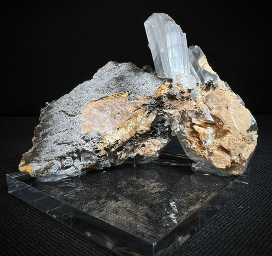Selenite On Matrix From The Naica Mine Chihuahua, Mexico- Collectors Piece, Statement Piece, Home Décor (Stand Included)