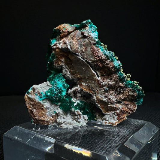 Dioptase With Mimetite From Congo-Collectors Piece, Home Décor, Crystal Healing (Stand Included)