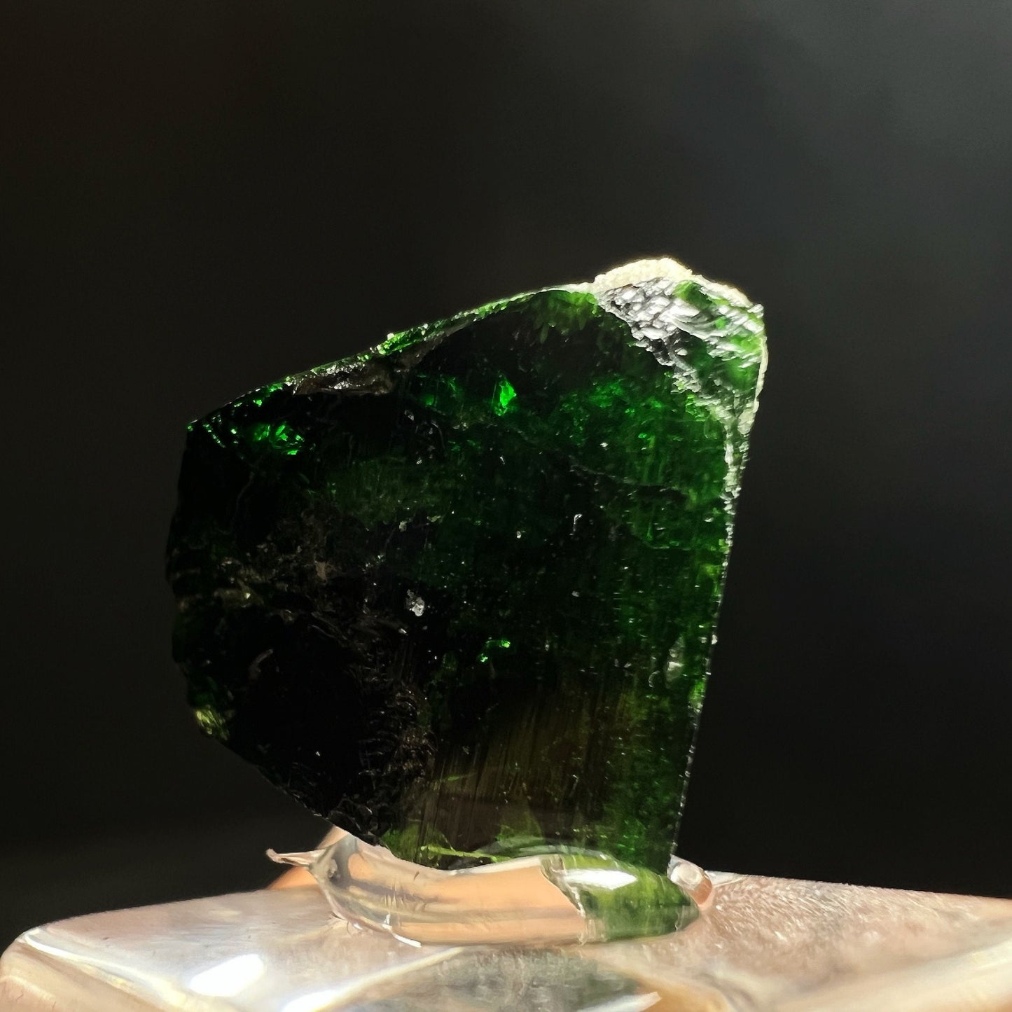 Terminated Chrome Tourmaline Specimen From Tanzania- Collectors Piece, Home Décor (Stand Included)