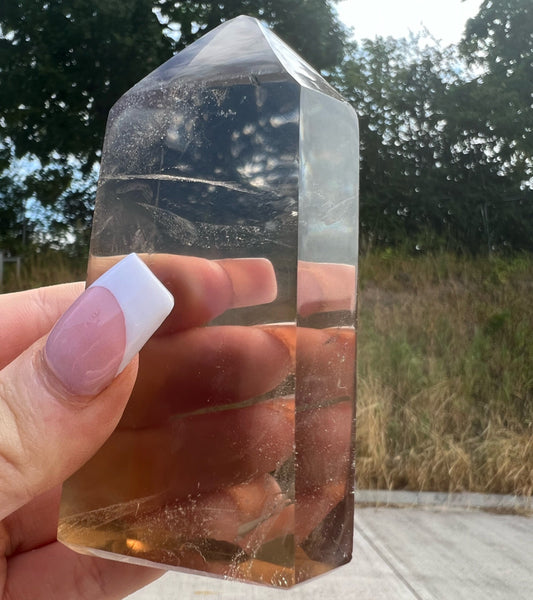 Outstanding Natural Rare Citrine Point Free standing Home Décor Statement Piece From Africa