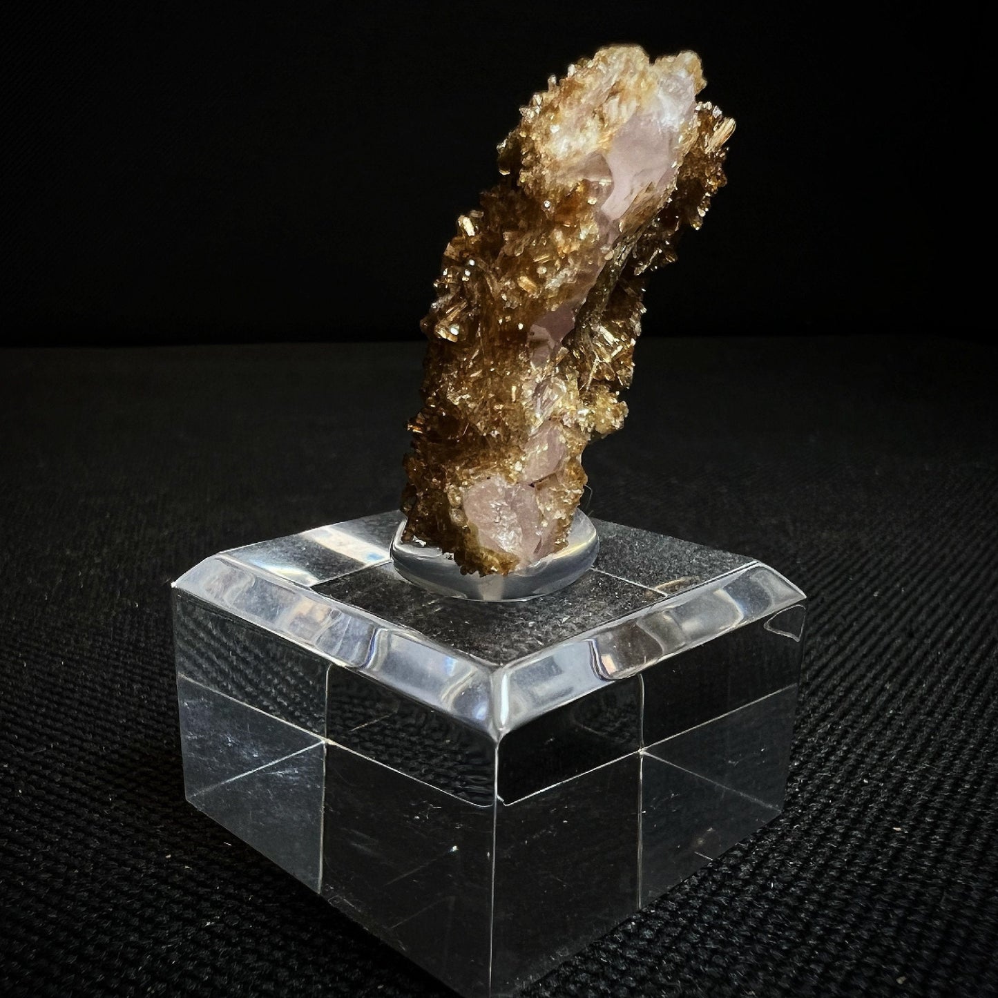 Eosphorite On Rose Quartz (Stand Included) Collectors Piece, Home Décor, Statement Piece
