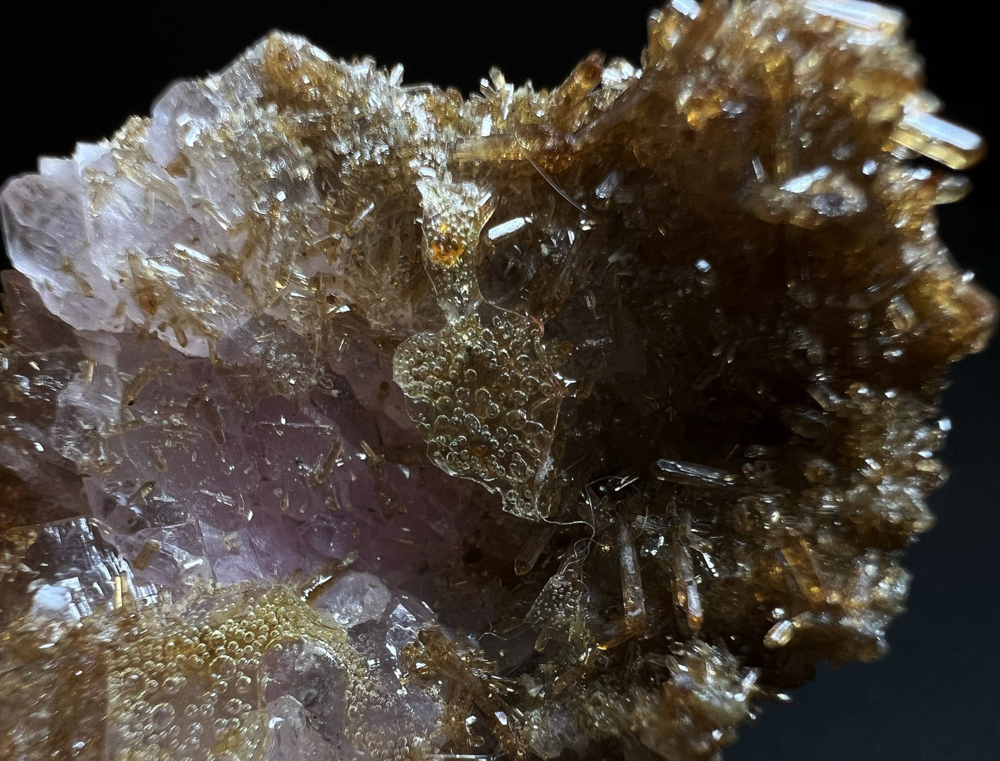 Eosphorite On Rose Quartz (Stand Included) Collectors Piece, Home Décor, Statement Piece