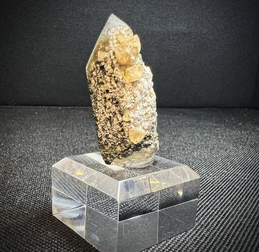 Scheelite On Quartz From Germany (Stand Included) Collectors Piece