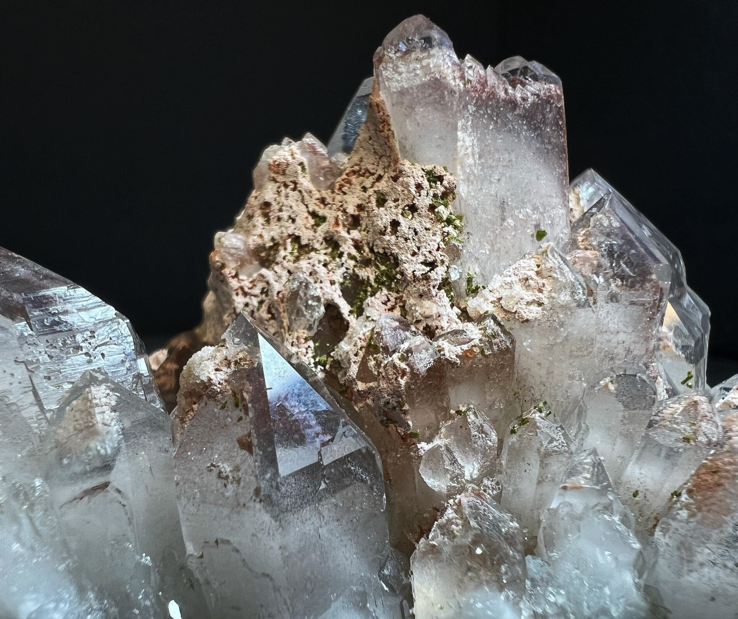 Epidote Quartz With Hematite From Orange River, Northern Cape, South Africa- Collectors Piece, Home Décor, Gift, Crystal (Stand Included)