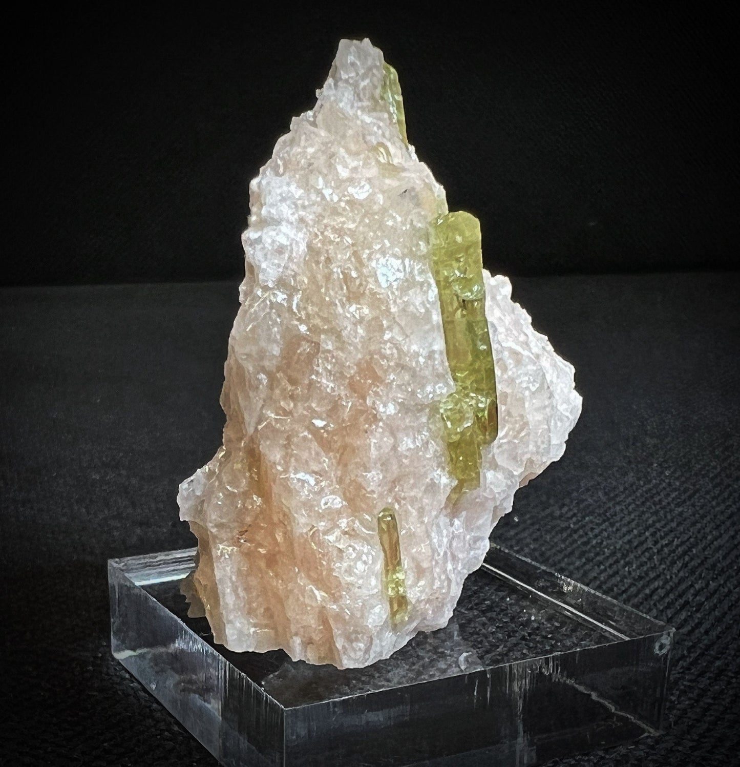 Apatite On Calcite From Liscombe Deposit, Ontario, Canada- Collectors Piece, Statement Piece, Home Décor, Gift (Stand Included)