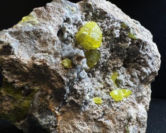 Sulphur With Calcite From Agrigento, Sicily, Italy- Collectors Piece, Statement Piece, Home Décor, Crystal (Stand Included)