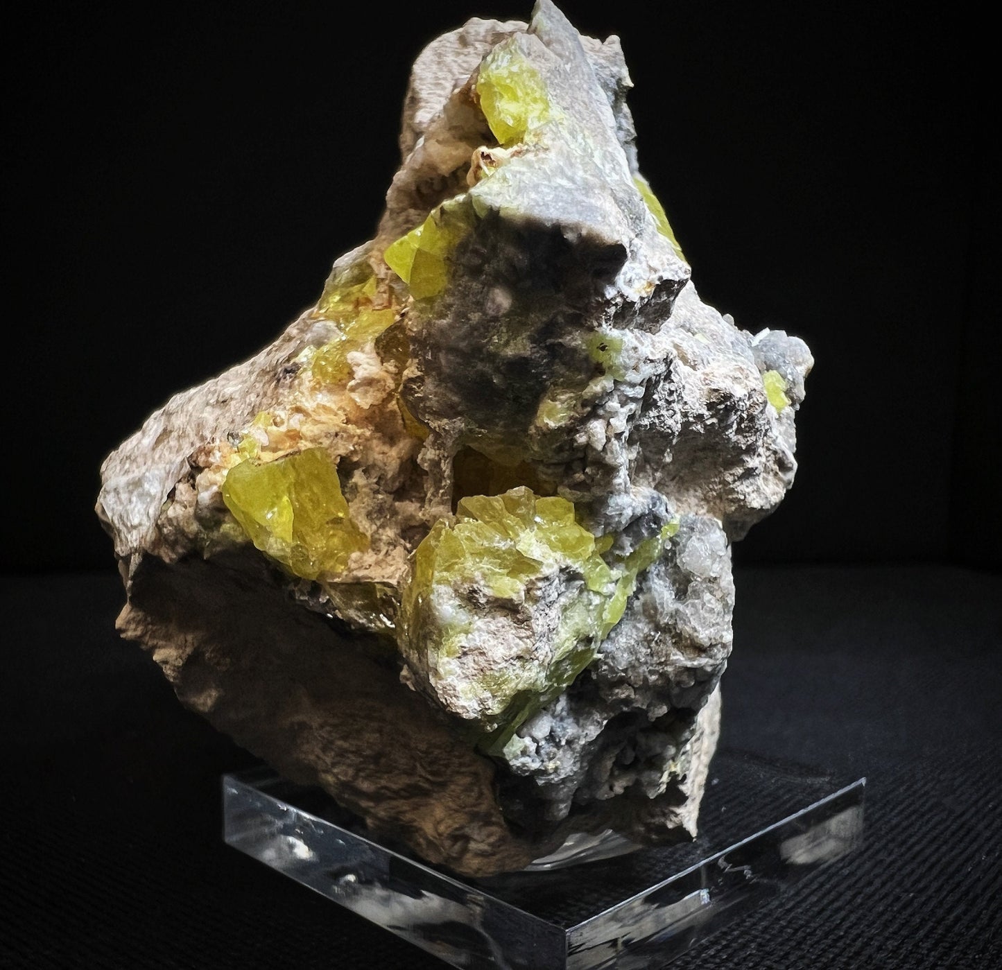 Sulphur With Calcite From Agrigento, Sicily, Italy- Collectors Piece, Statement Piece, Home Décor, Crystal (Stand Included)