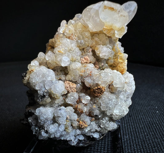 Calcite On Manganite From W'chwaning Mine, Northern Cape, South Africa- Collectors Piece, Statement Piece, Crystal (Stand Included)