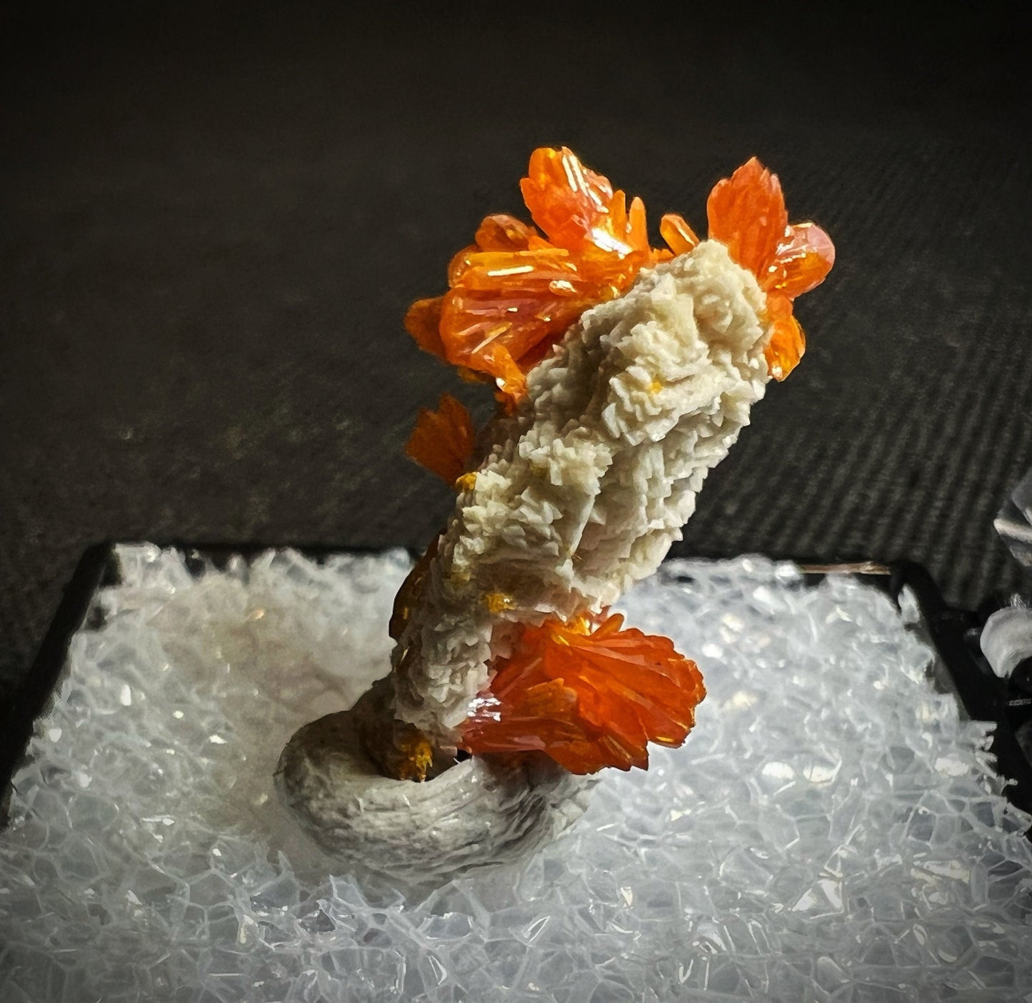 Orpiment On Barite From El'brusskiy Arsenic Mine -Collectors Piece, Home Décor, Gift (Box Included)
