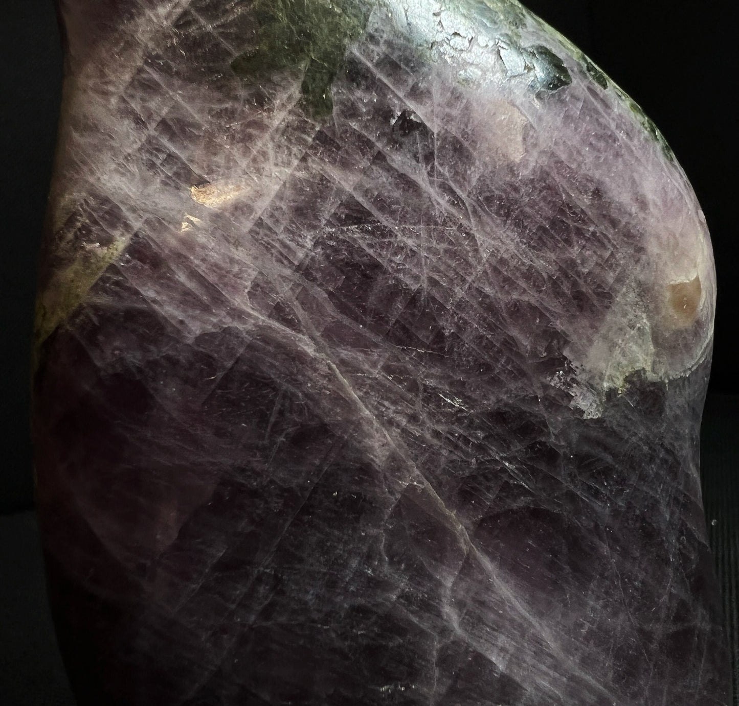 Anhydrite Freeform With Epidote inclusions From Madagascar- Statement Piece, Collectors Piece, Home Décor