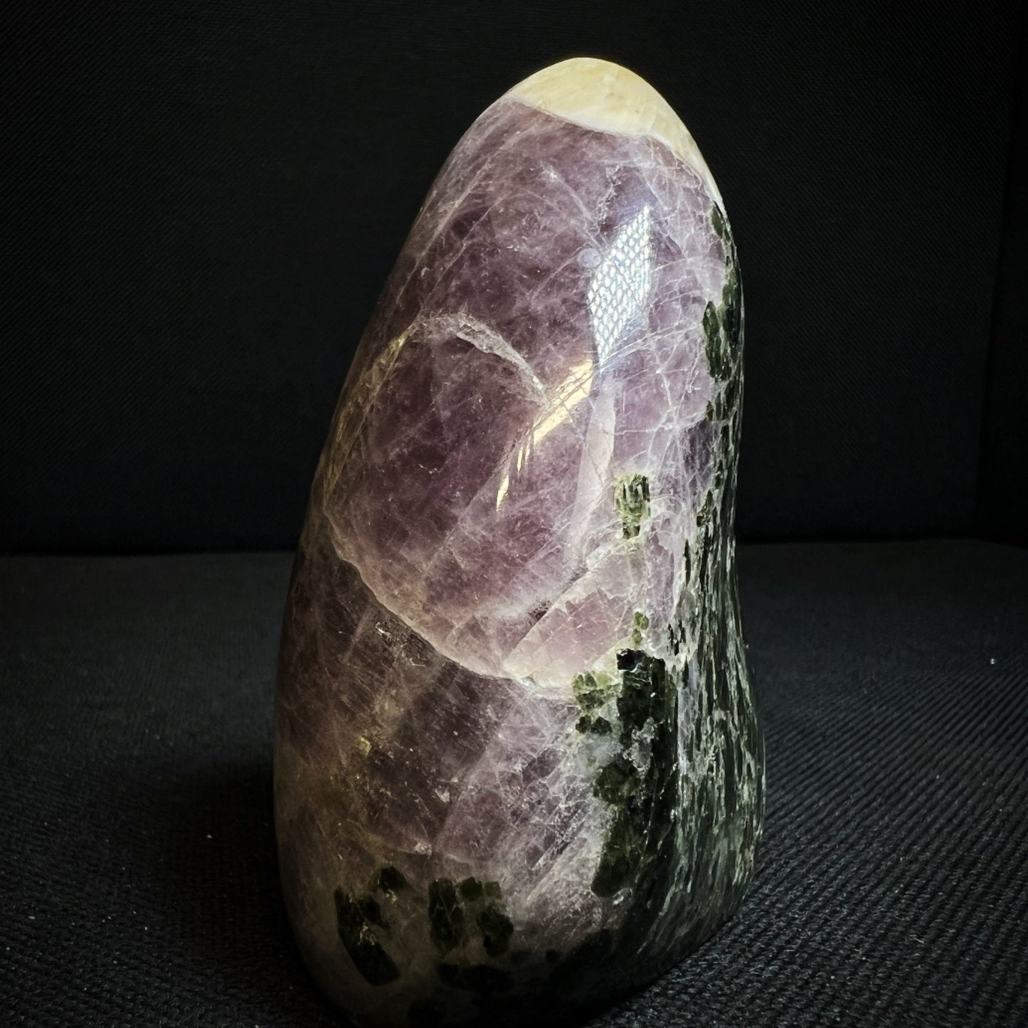 Anhydrite Freeform With Epidote And Calcite Inclusions From Madagascar- Statement Piece, Home Décor