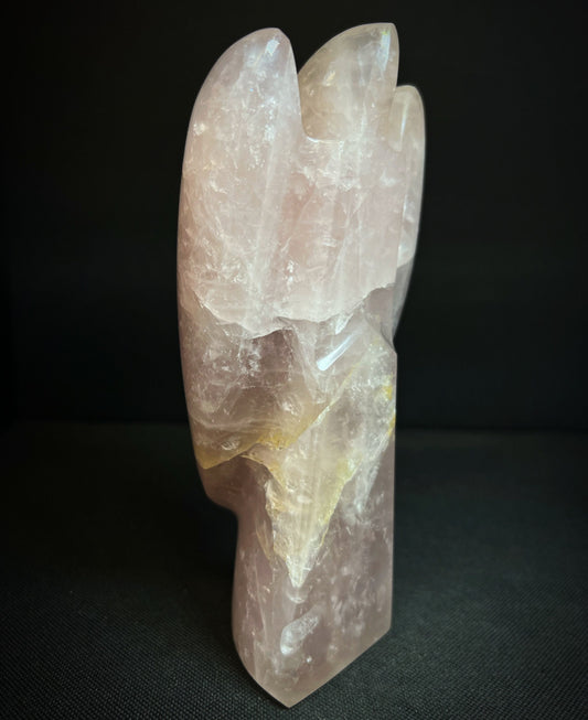 Polished Rose Quartz Angel- Home Décor, Statement Piece, Gift