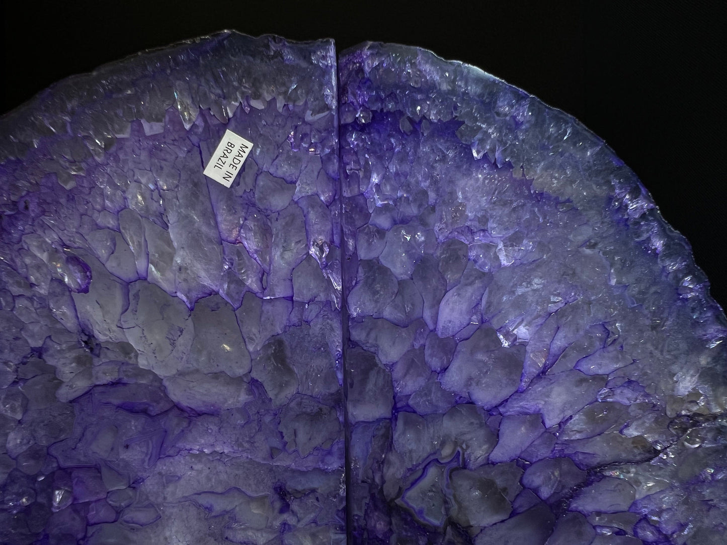 A Pair of Polished Purple Agate Bookends- Statement Piece, Home Décor