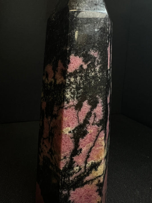 Rhodonite Polished Prism/ Point AA++ - Home Décor, Statement Piece, Crystal Healing