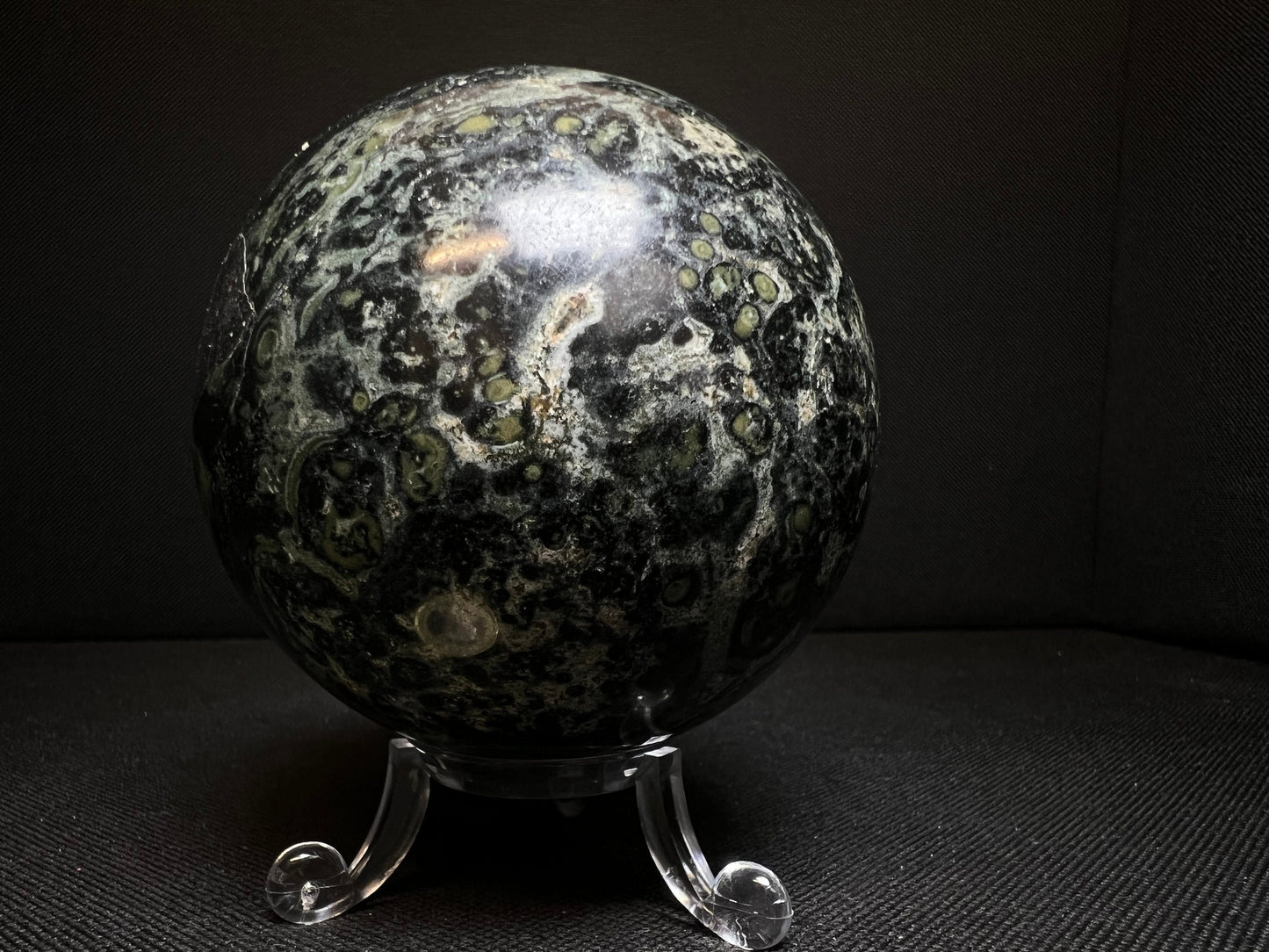 Outstanding Kambaba Jasper Sphere Home Décor Statement Piece (Stand Included)