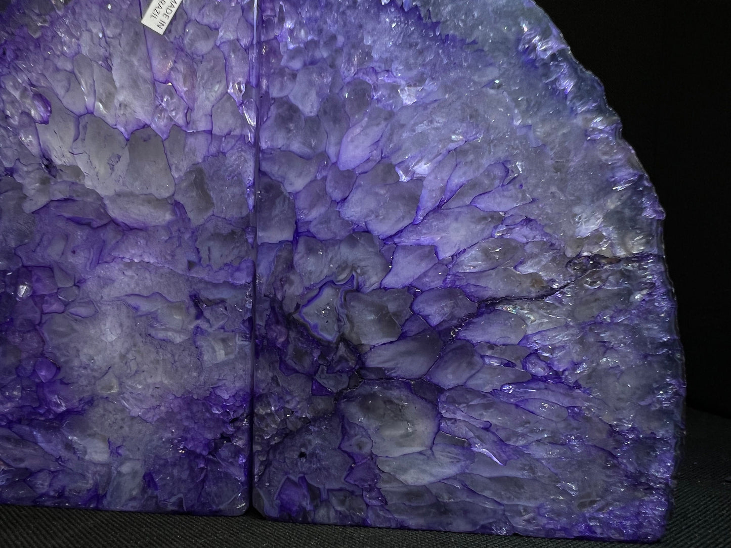 A Pair of Polished Purple Agate Bookends- Statement Piece, Home Décor