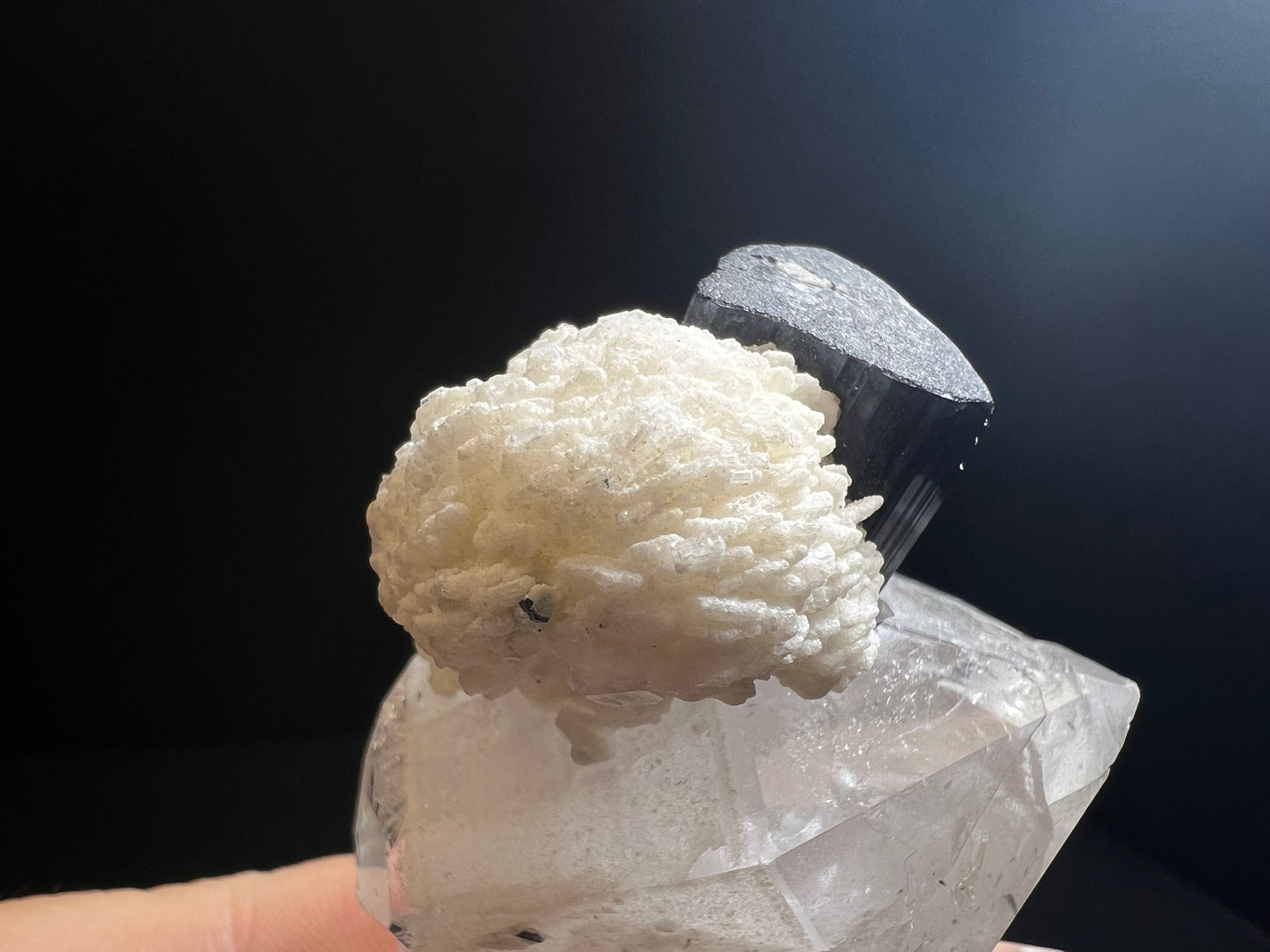 Blue Cap/ Black Tourmaline With Quartz From Stak Nala, Pakistan- Home Décor, Collectors Piece