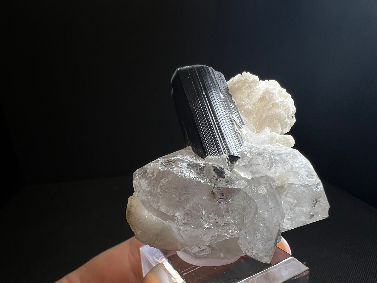 Blue Cap/ Black Tourmaline With Quartz From Stak Nala, Pakistan- Home Décor, Collectors Piece
