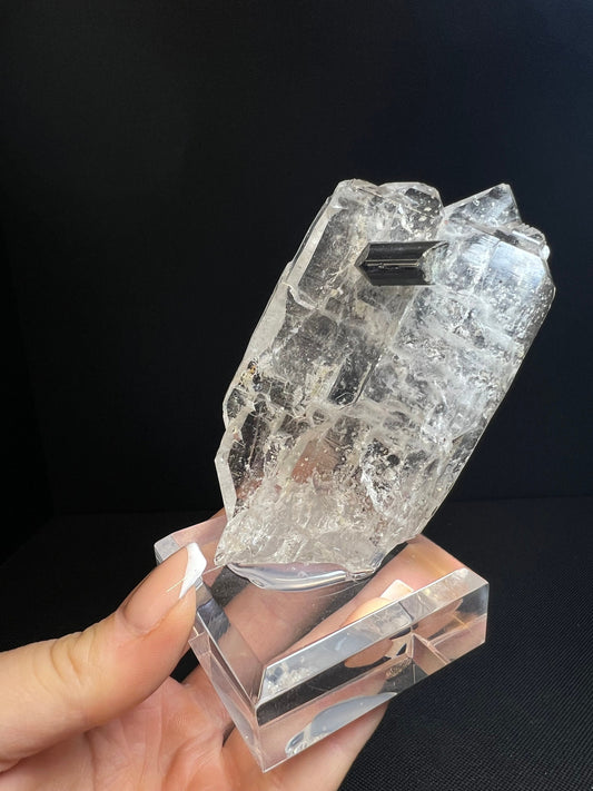 Rare Gwindel/ Tabular Formation Of Quartz With Tourmaline From Pakistan- Statement Piece, Collectors Piece, Home Decor