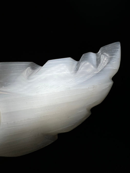 High Quality Selenite Feather Carving - Home Decor , Gift, Charging Crystal