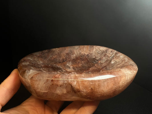 Red Hematite And Clear Quartz Bowl- Home Decor, Statement Piece, Crystal Healing