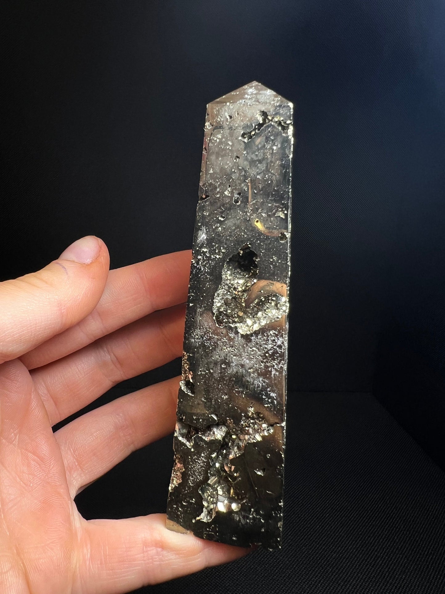 Pyrite Tower/ Prism From Peru- Home Decor, Statement Piece, Crystal