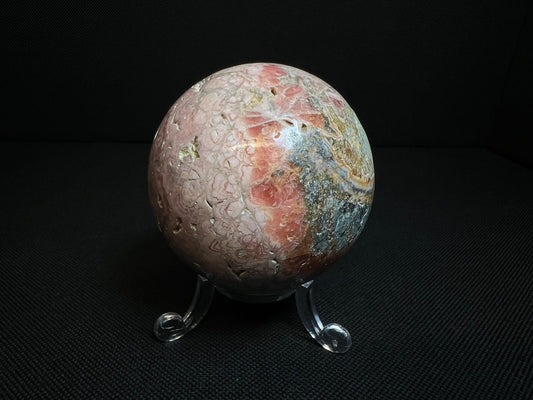 Stunning Rhodochrosite Sphere (Stand Included)- Home Decor, Statement Piece
