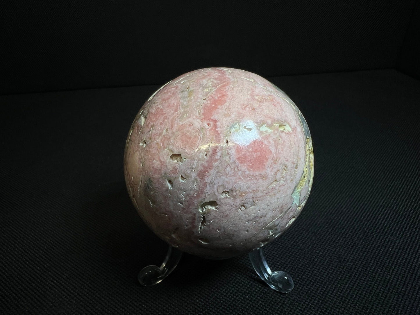 Stunning Rhodochrosite Sphere (Stand Included)- Home Decor, Statement Piece