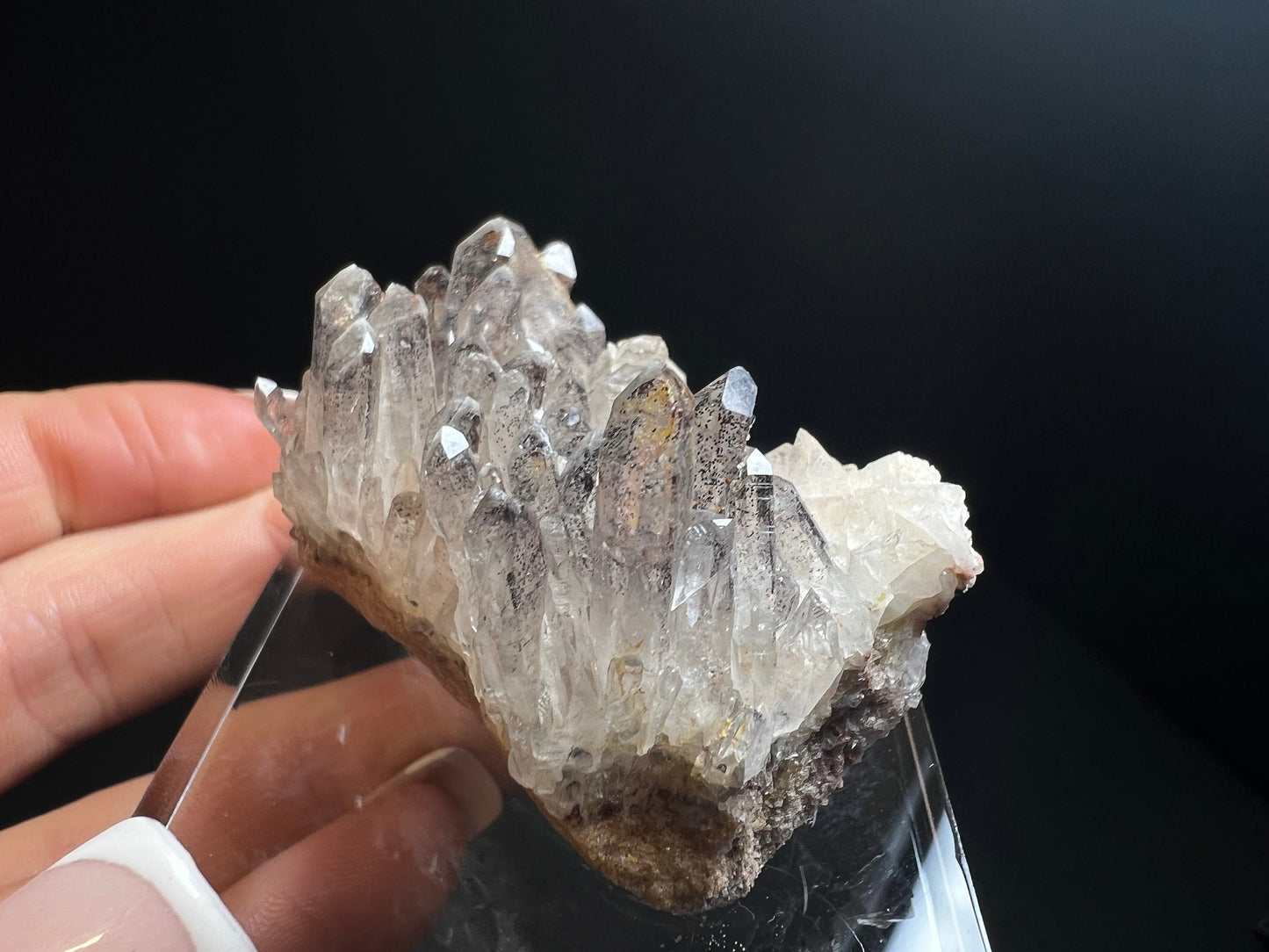 Quartz Cluster Coated With Hematite (Harlequin Quartz) From Itremo Massif, Finaantson, Madagascar- Stand Included, Collectors Piece, Crystal