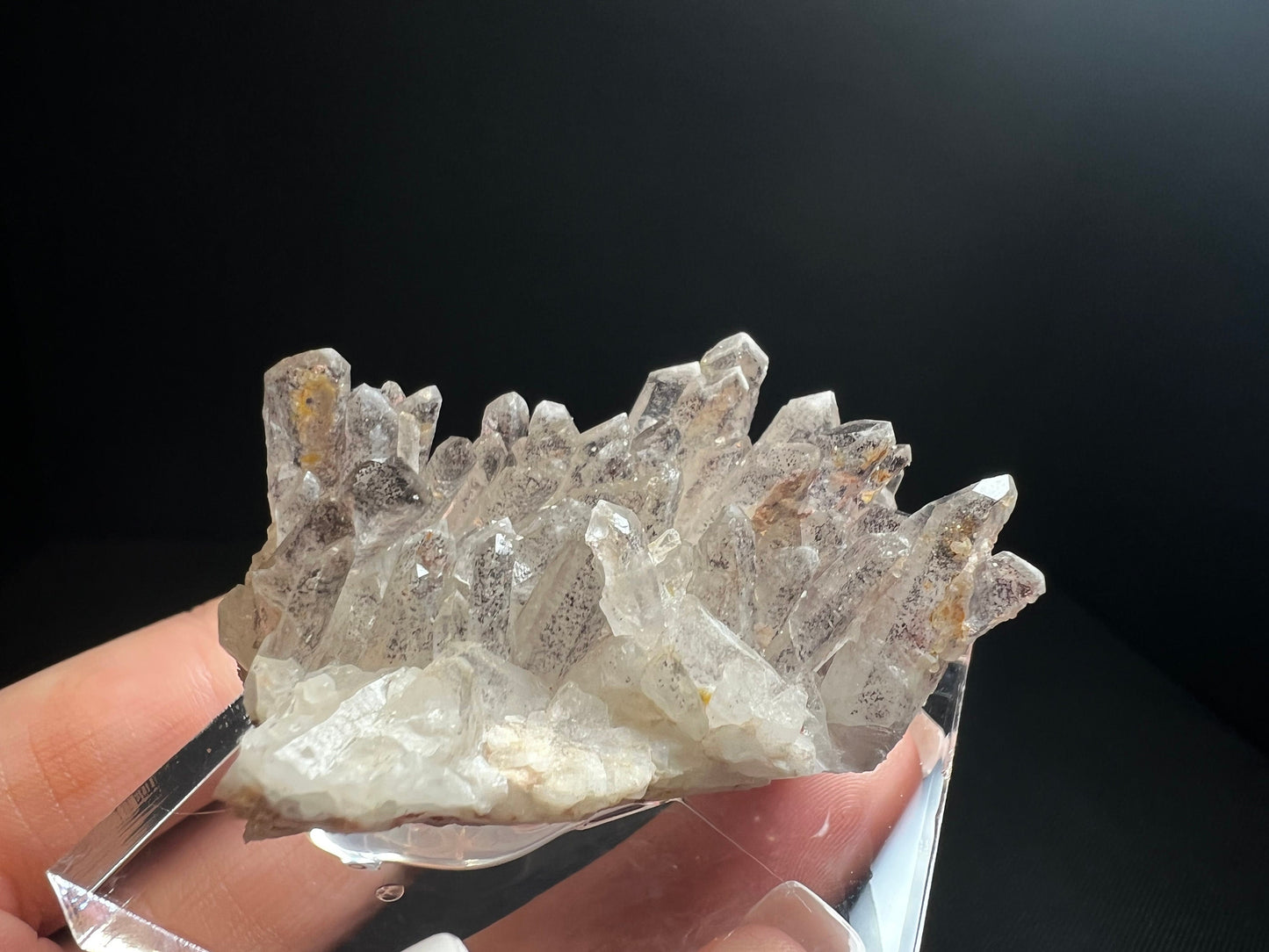 Quartz Cluster Coated With Hematite (Harlequin Quartz) From Itremo Massif, Finaantson, Madagascar- Stand Included, Collectors Piece, Crystal