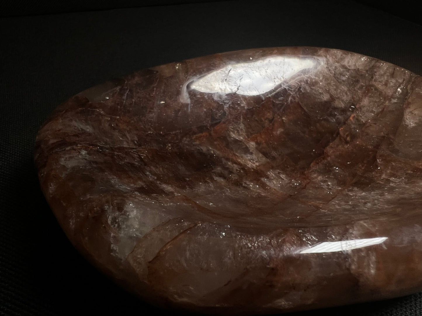 Red Hematite And Clear Quartz Bowl- Home Decor, Statement Piece, Crystal Healing