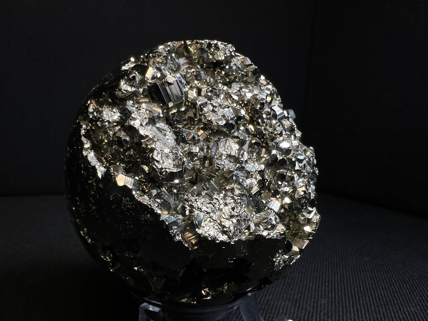Pyrite Sphere From Peru (Stand Included) - Home Decor, Statement Piece, Crystal