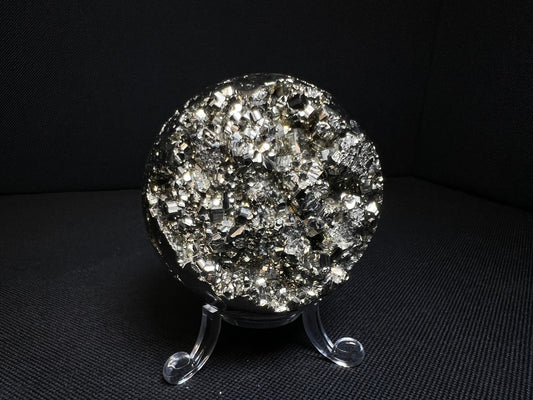 Pyrite Sphere From Peru (Stand Included) - Home Decor, Statement Piece, Crystal