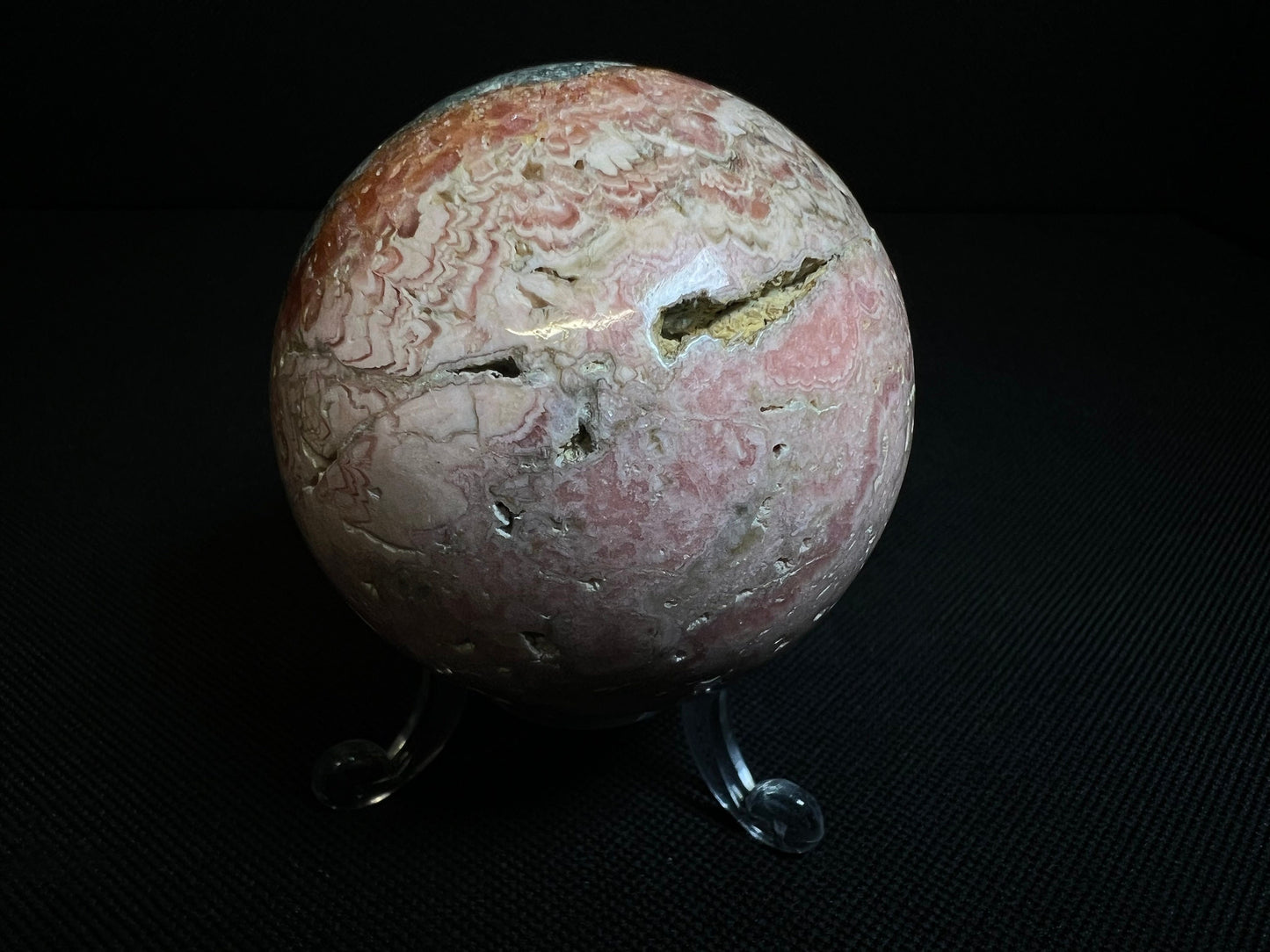 Stunning Rhodochrosite Sphere (Stand Included)- Home Decor, Statement Piece
