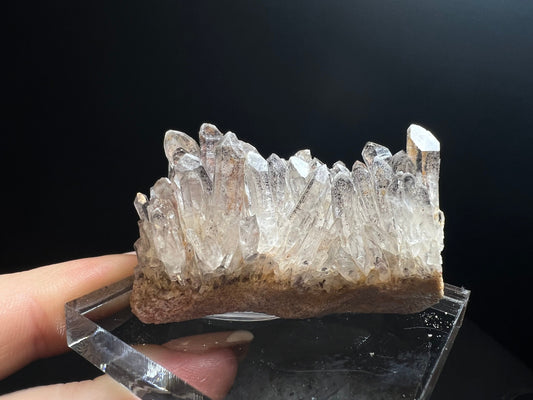 Quartz Cluster Coated With Hematite (Harlequin Quartz) From Itremo Massif, Finaantson, Madagascar- Stand Included, Collectors Piece, Crystal