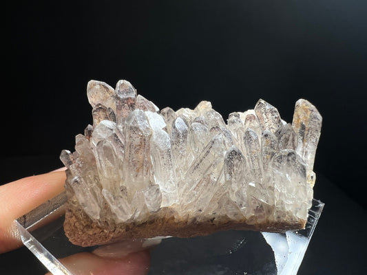 Quartz Cluster Coated With Hematite (Harlequin Quartz) From Itremo Massif, Finaantson, Madagascar- Stand Included, Collectors Piece, Crystal