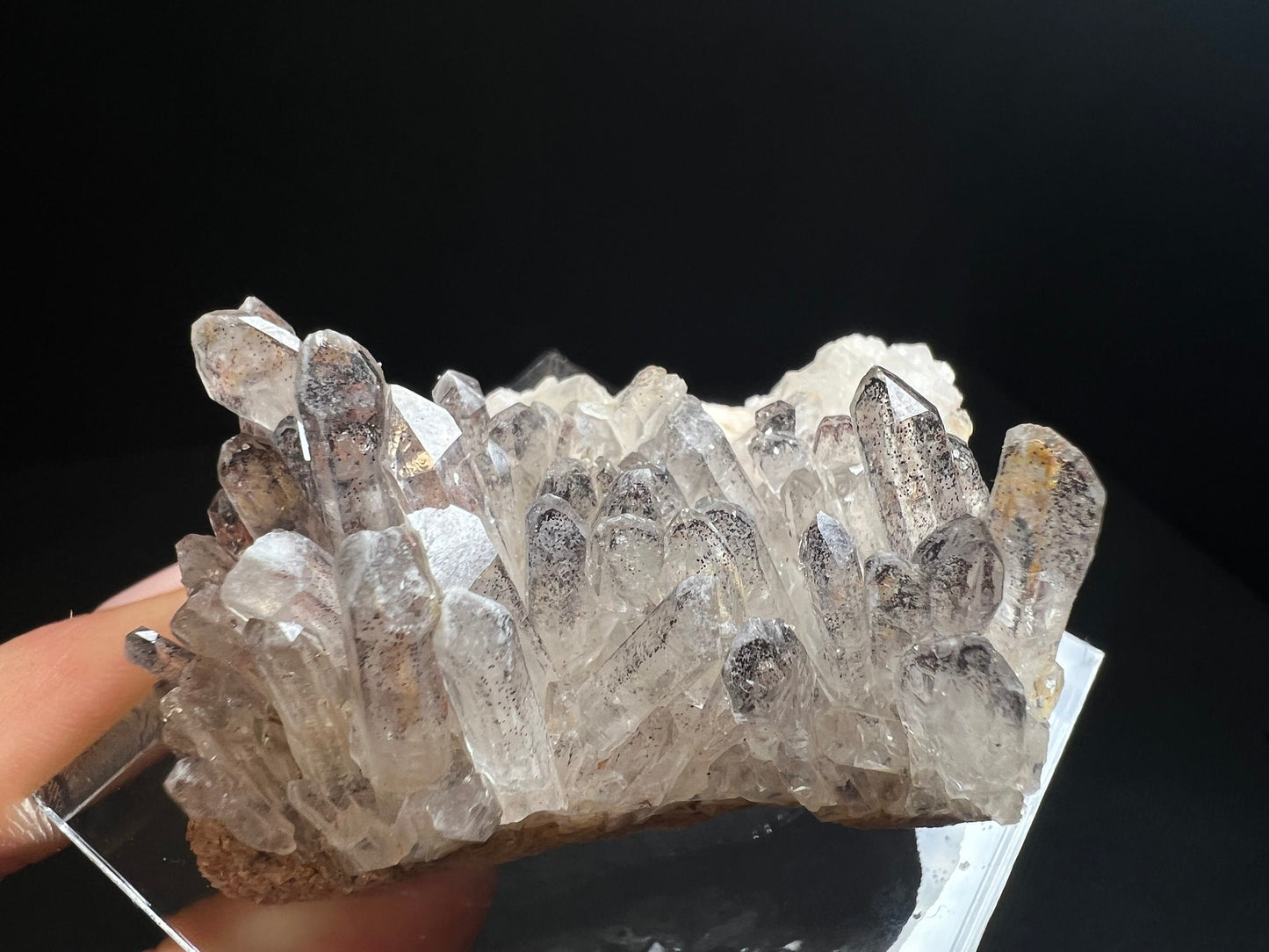 Quartz Cluster Coated With Hematite (Harlequin Quartz) From Itremo Massif, Finaantson, Madagascar- Stand Included, Collectors Piece, Crystal