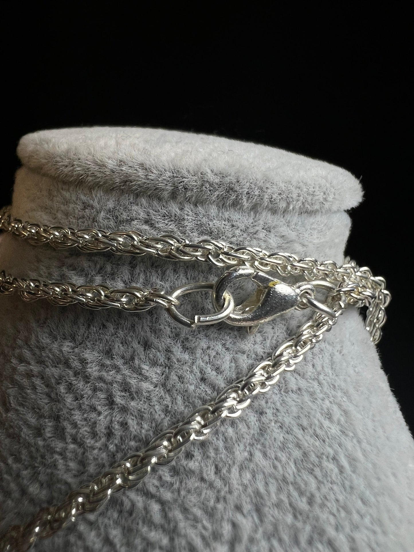 Rhodochrosite Pendant On A Silver Plated, Nickel Free, Rope Chain- Necklace, Jewellery, Gift, Crystal Healing, Statement Piece