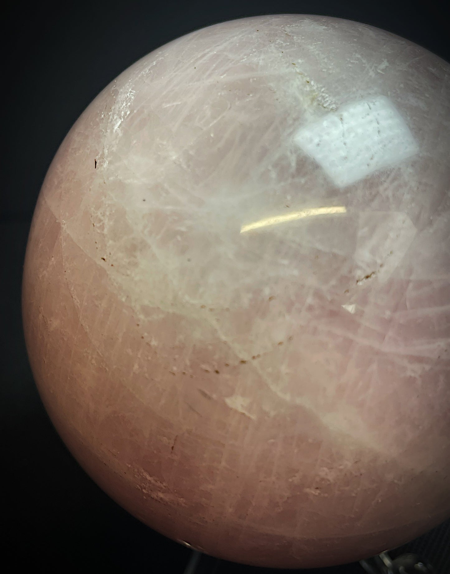 Outstanding Natural Rose Quartz Sphere Home Décor Statement Piece (Stand Included)