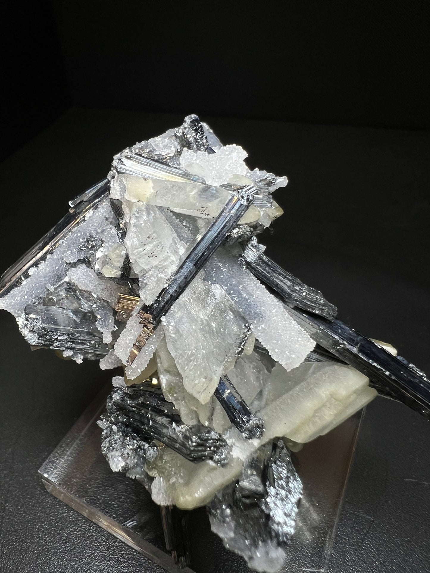 Outstanding Formation Of Stibnite With Barite - Collectors Piece, Crystal Healing, Mineral, Specimen