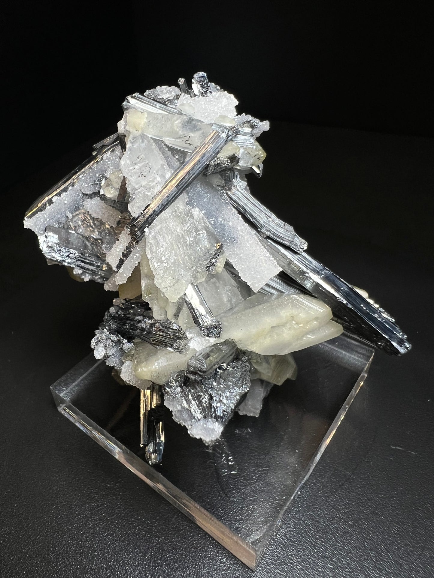 Outstanding Formation Of Stibnite With Barite - Collectors Piece, Crystal Healing, Mineral, Specimen