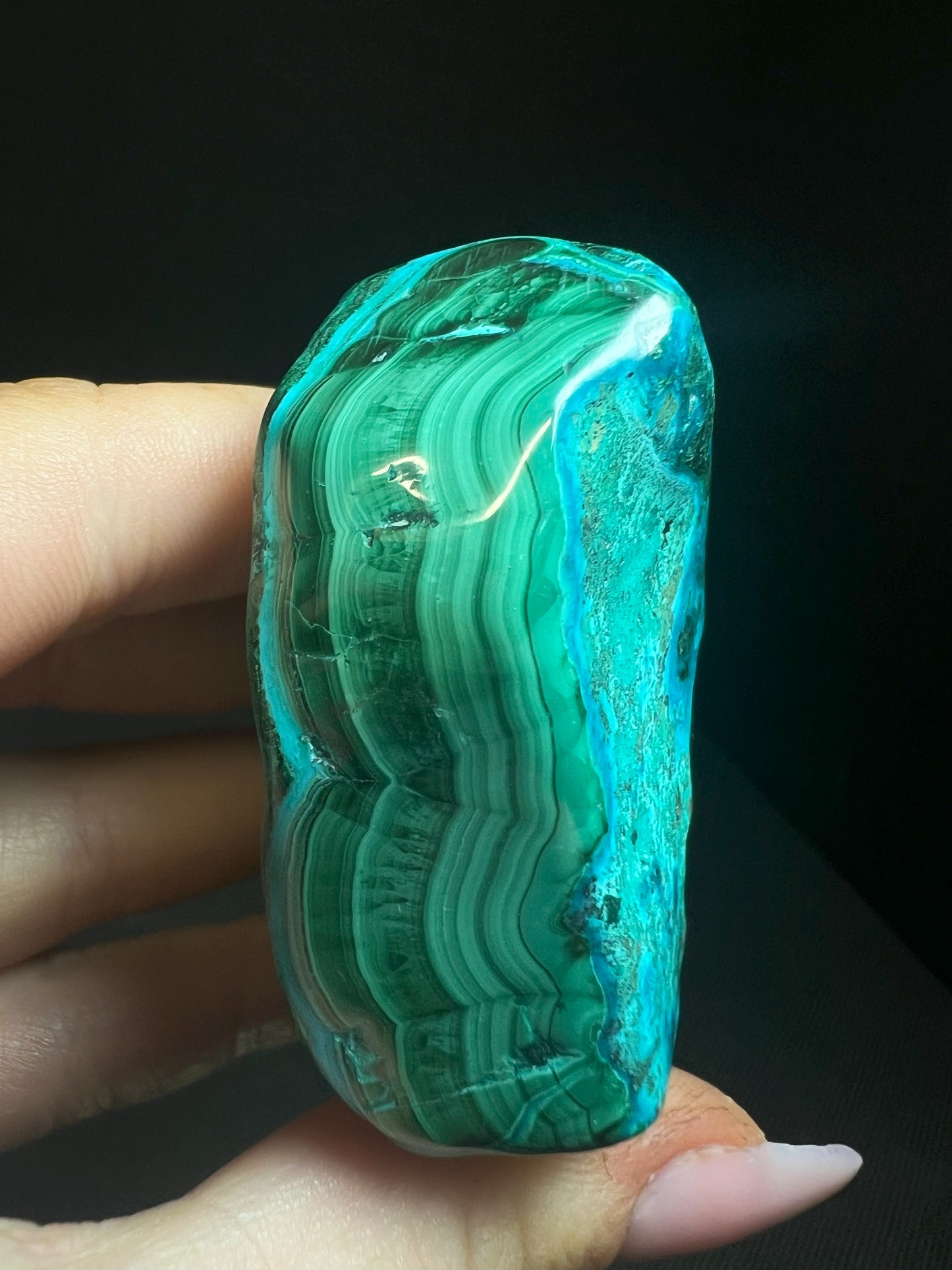 Polished Chrysocolla And Malachite- Home Decor, Statement Piece