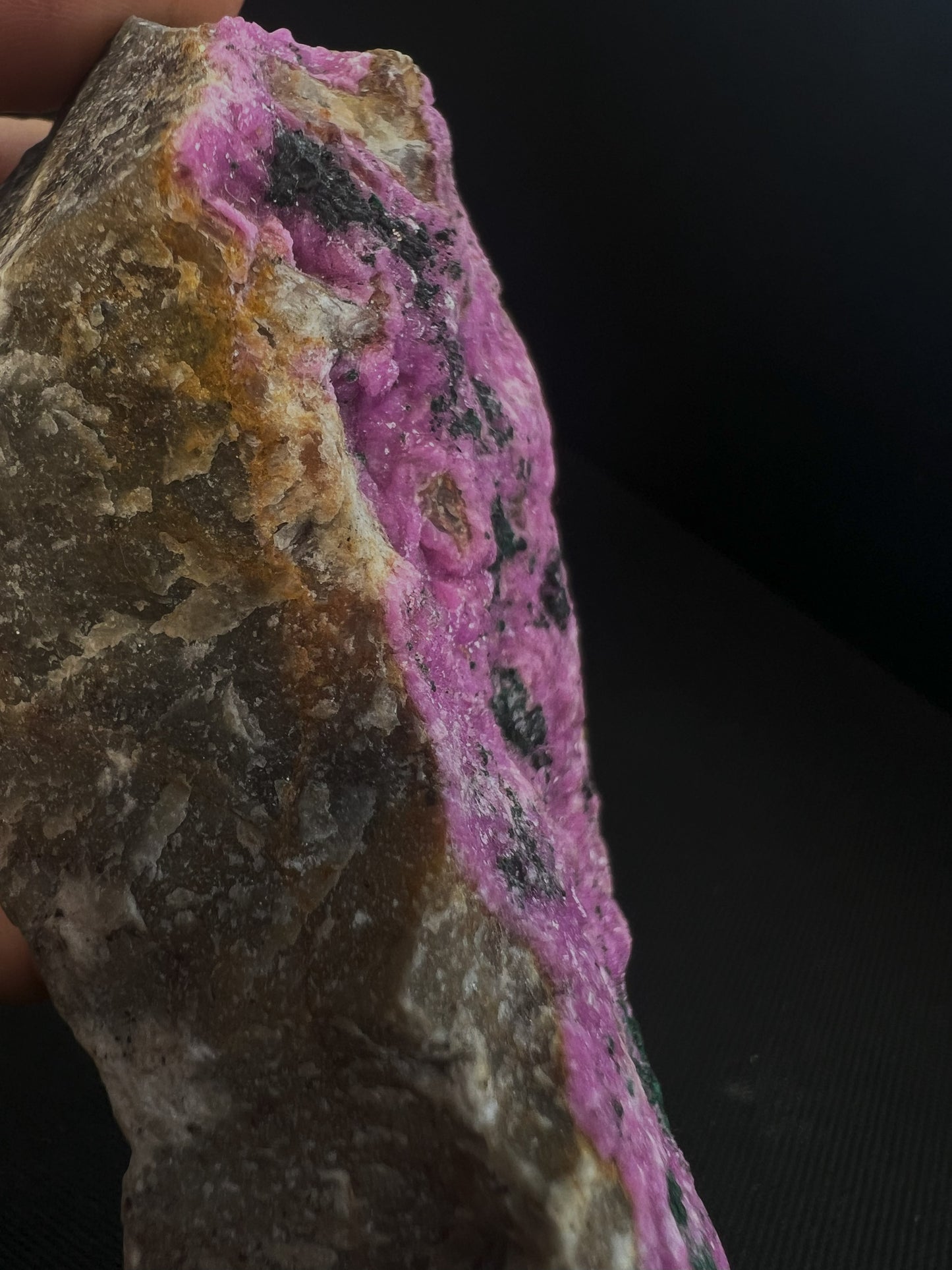 Gorgeous Pink Cobalt Calcite With Malachite On Matrix From Morocco- Gift, Crystal Healing