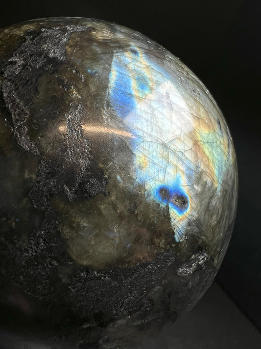 High Quality, Polished Labradorite Sphere- Home Décor Statement Piece