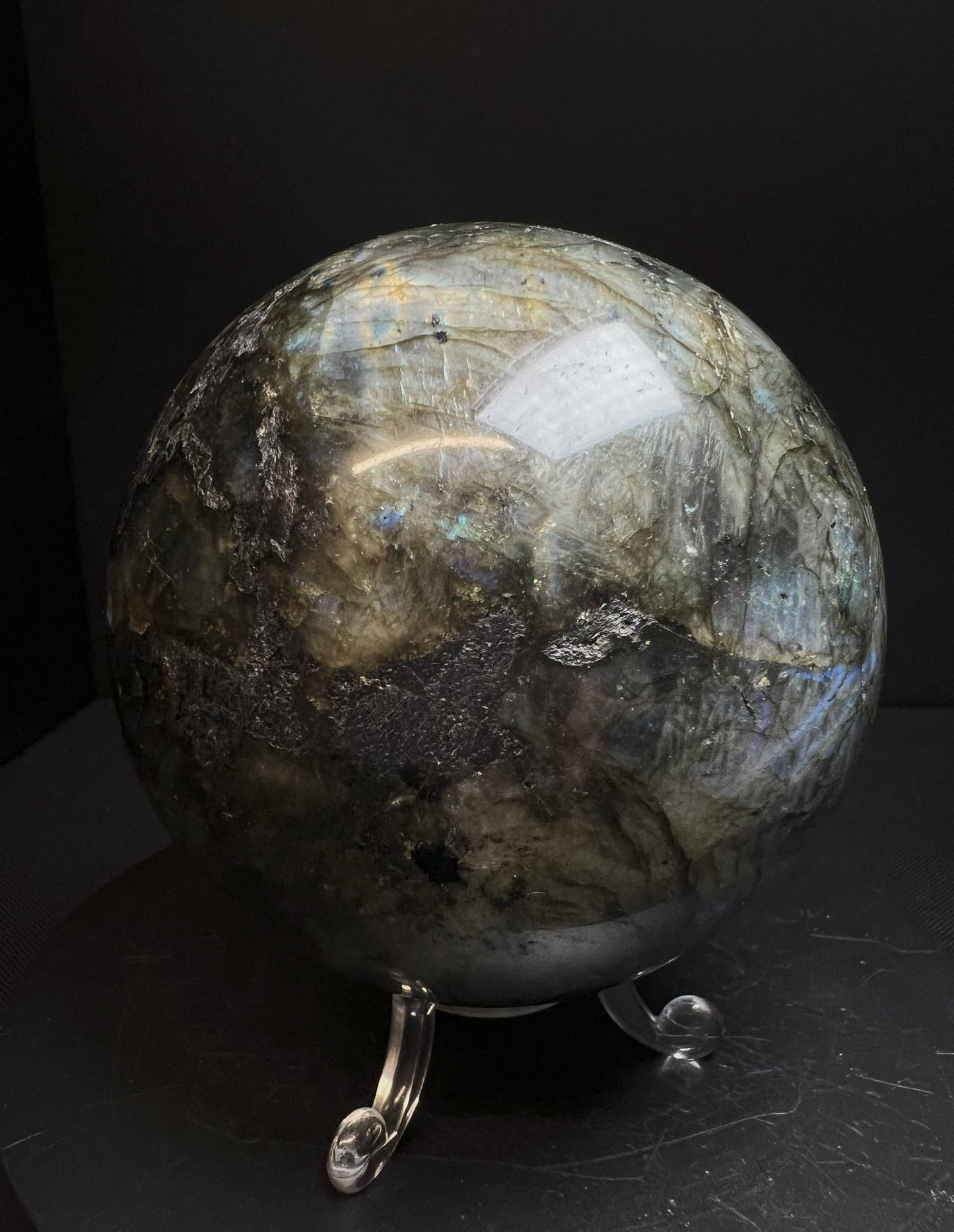 High Quality, Polished Labradorite Sphere- Home Décor Statement Piece