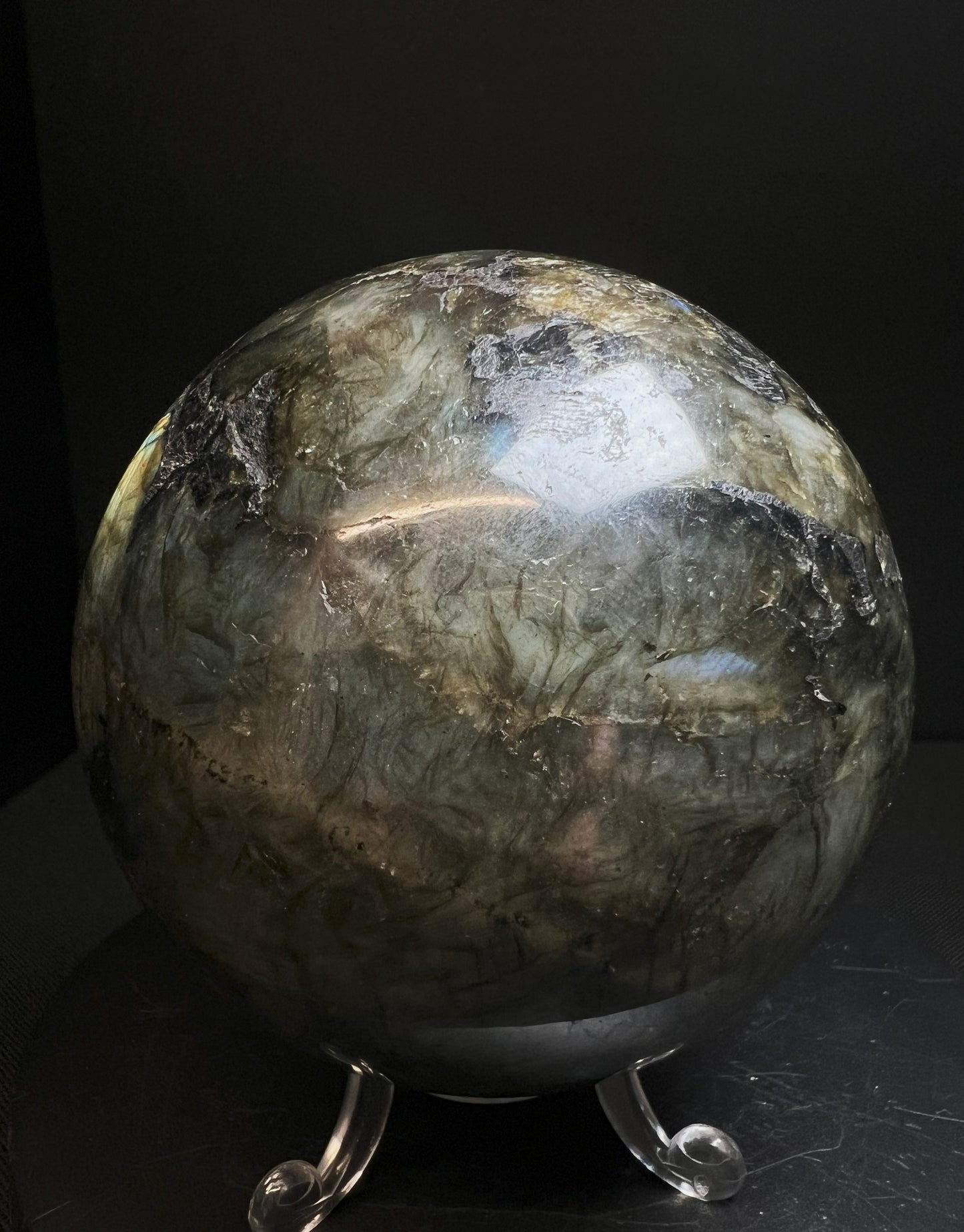 High Quality, Polished Labradorite Sphere- Home Décor Statement Piece